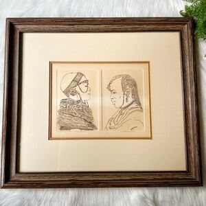 Lunda Hoyle Gill Lithograph Framed Art “Samburu Girl Masai Warrior” 29/50 Signed